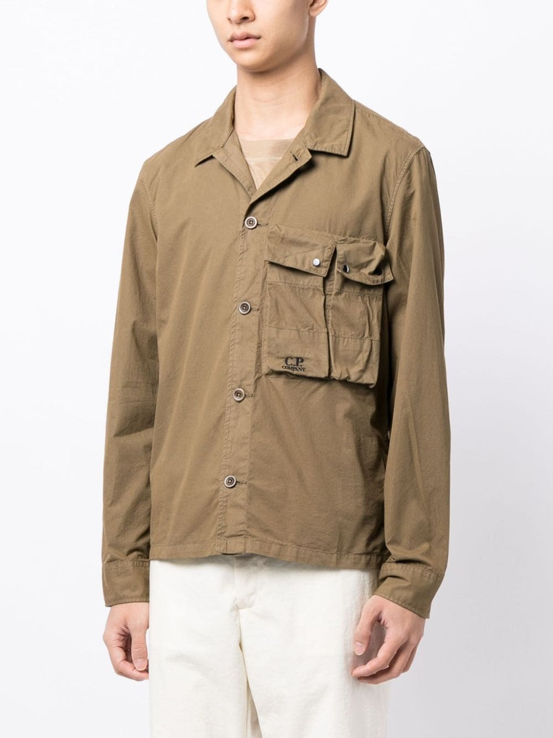 logo-embroidered cotton shirt 3