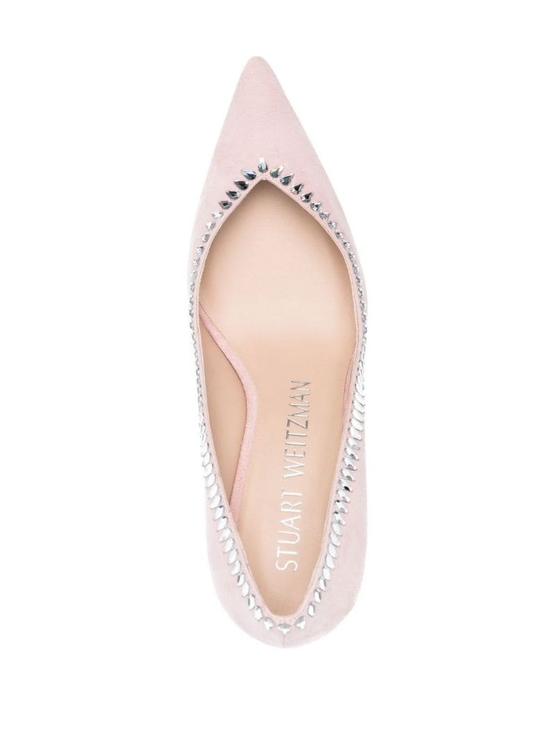 70mm suede crystal-embellished pumps - 4