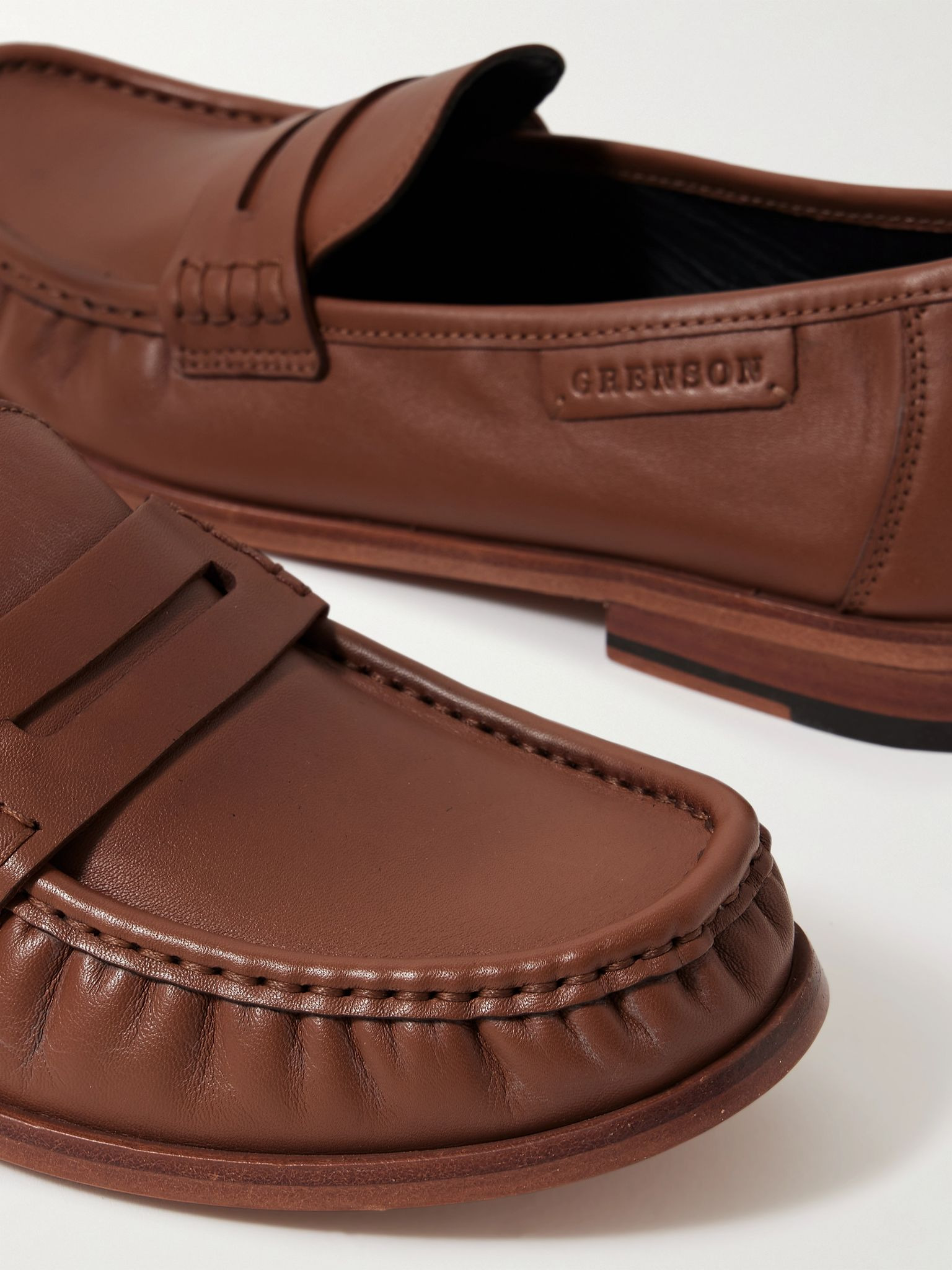 Simeon Leather Penny Loafers Brown - 5
