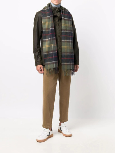 Barbour tartan tasseled scarf outlook