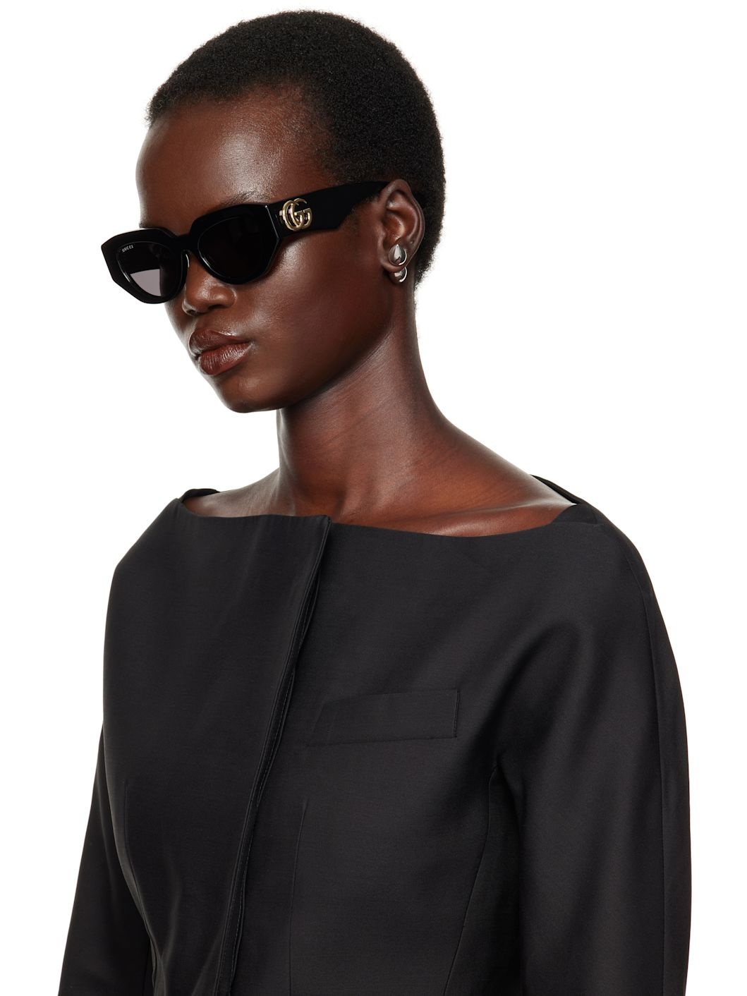 Black Geometrical Sunglasses - 4