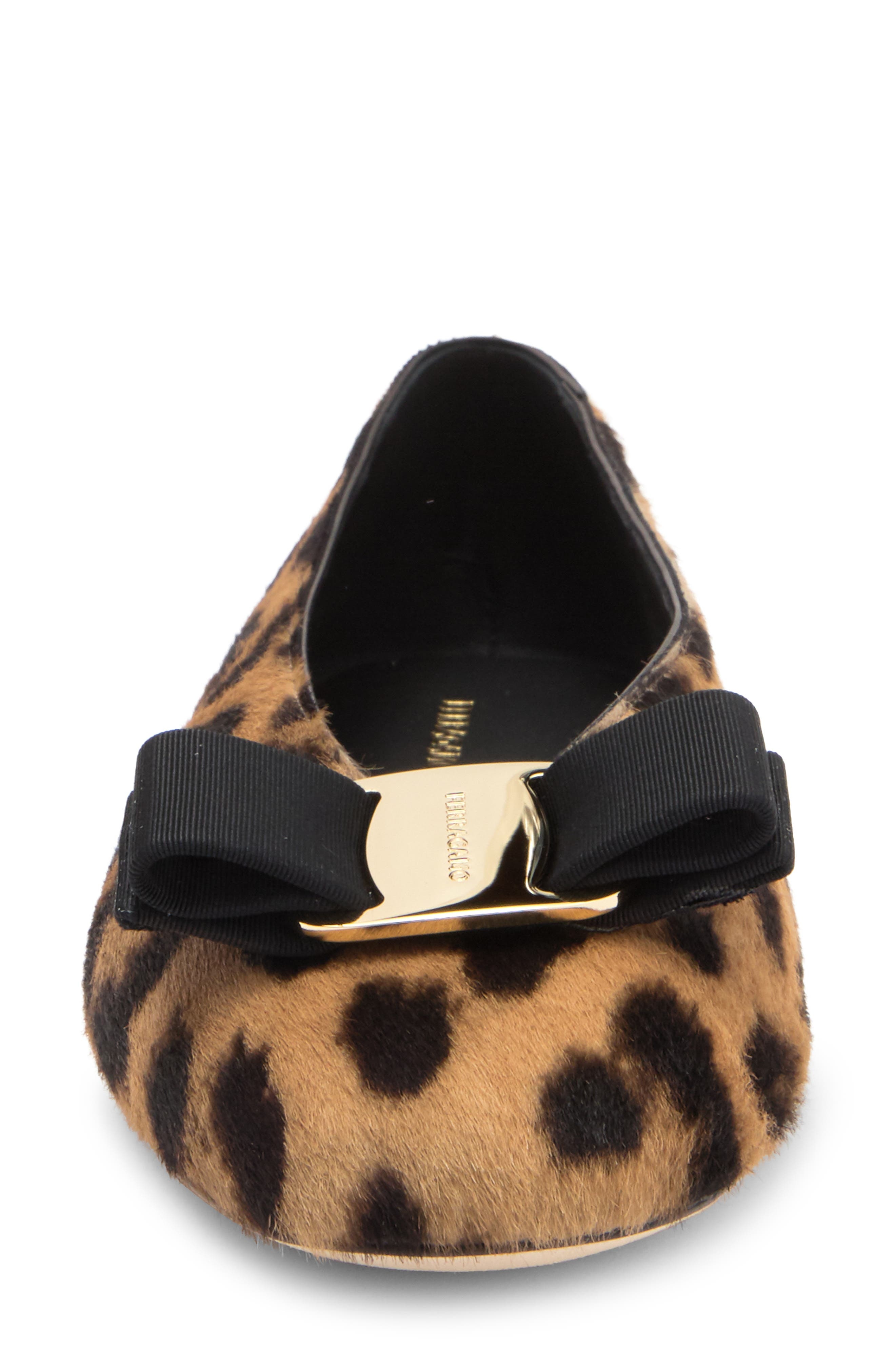 FERRAGAMO Vanna Genuine Calf Hair Ballet Flat in Naturale at Nordstrom - 4