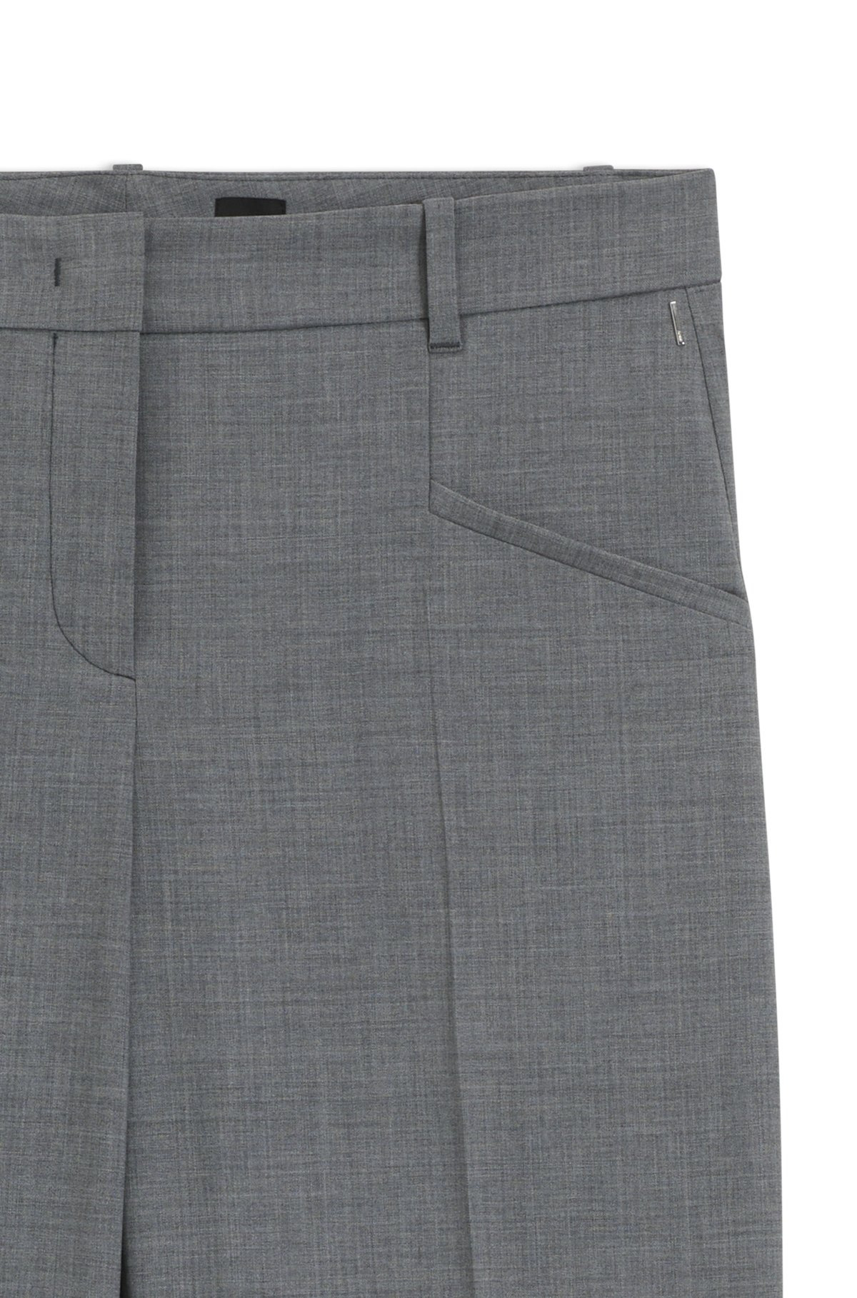 SLIM-FIT PANTS IN MELANGE VIRGIN WOOL - 6