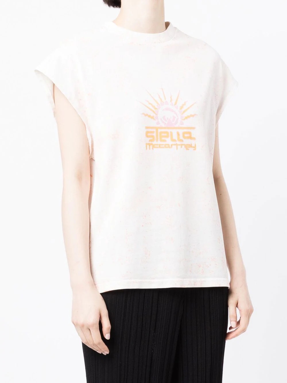graphic-print cap-sleeved T-shirt - 3
