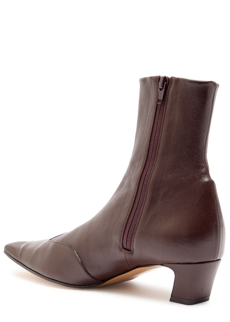 KHAITE Khaite Nevada 40 Leather Ankle Boots outlook