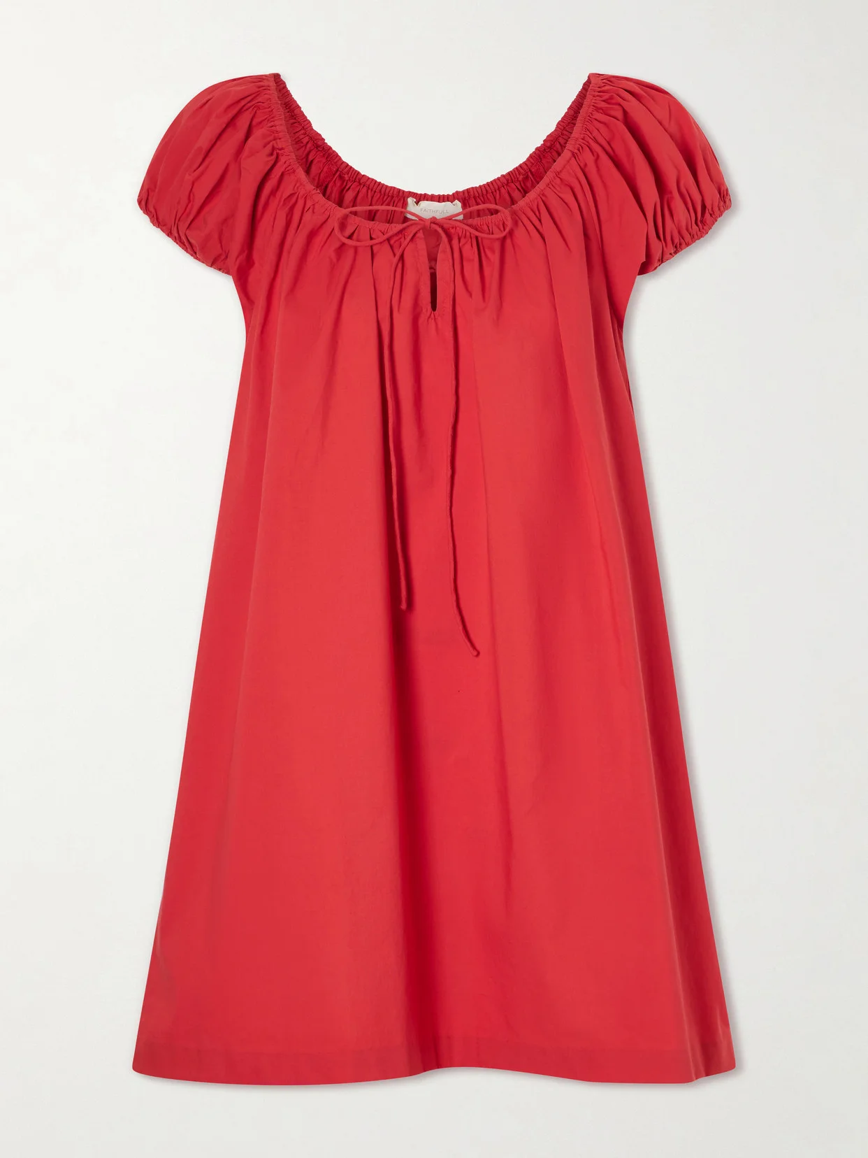 Marblau Gathered Cotton-poplin Mini Dress - 1
