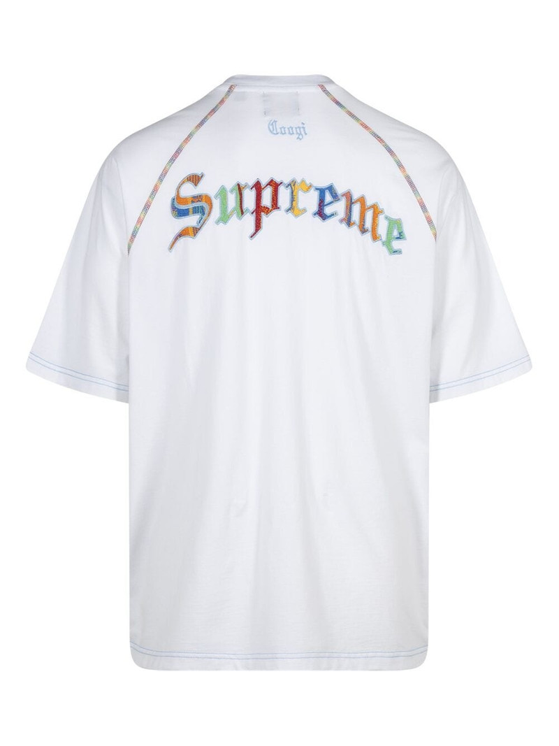 Supreme x Coogi embroidered-motif cotton T-shirt outlook