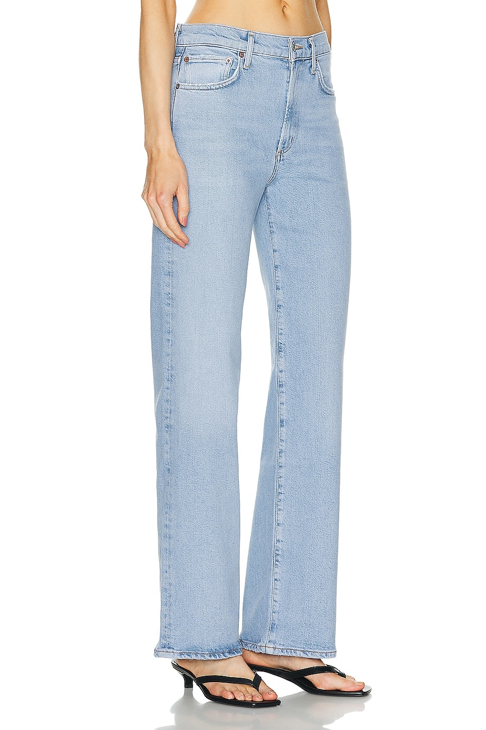 Harper Mid Rise Wide Leg Straight - 2