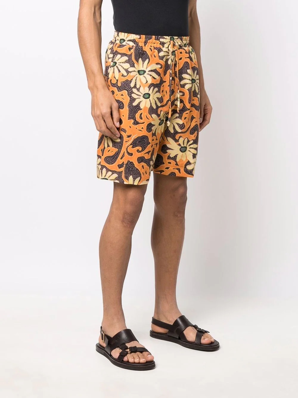 floral-print elasticated-waist Bermuda shorts - 3