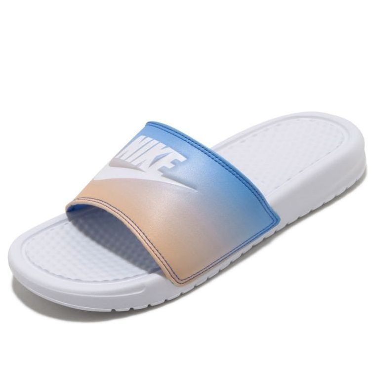 (WMNS) Nike Benassi JDI Print Slide 'White Hyper Royal' 618919-122 - 3