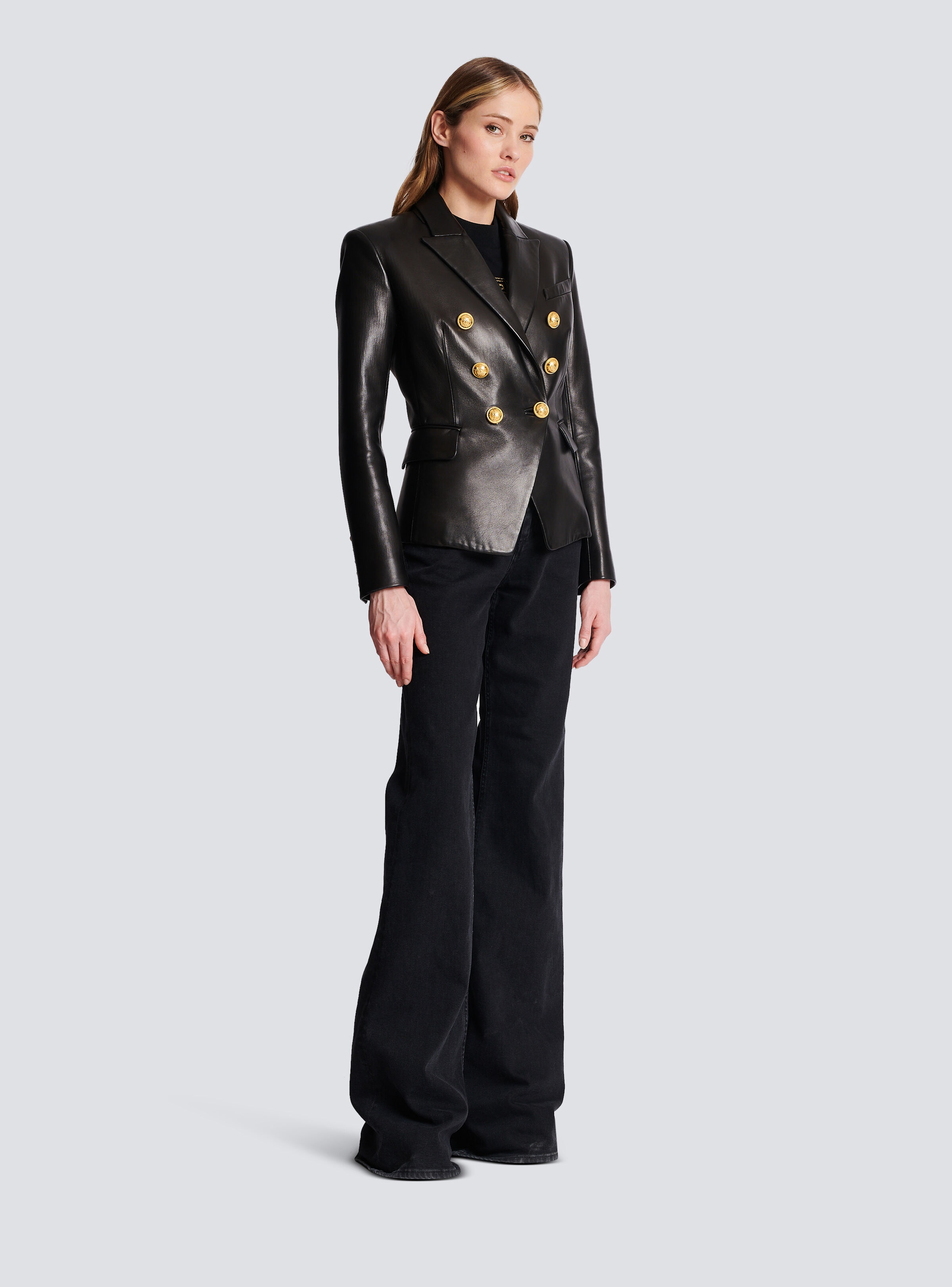 Balmain Classic 6-button leather jacket | REVERSIBLE