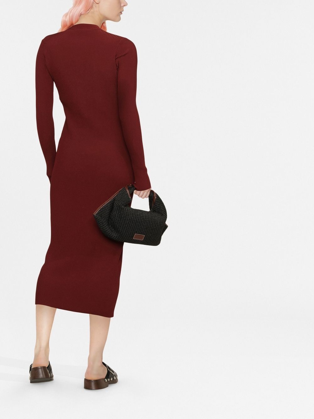 V-neck knitted dress - 3
