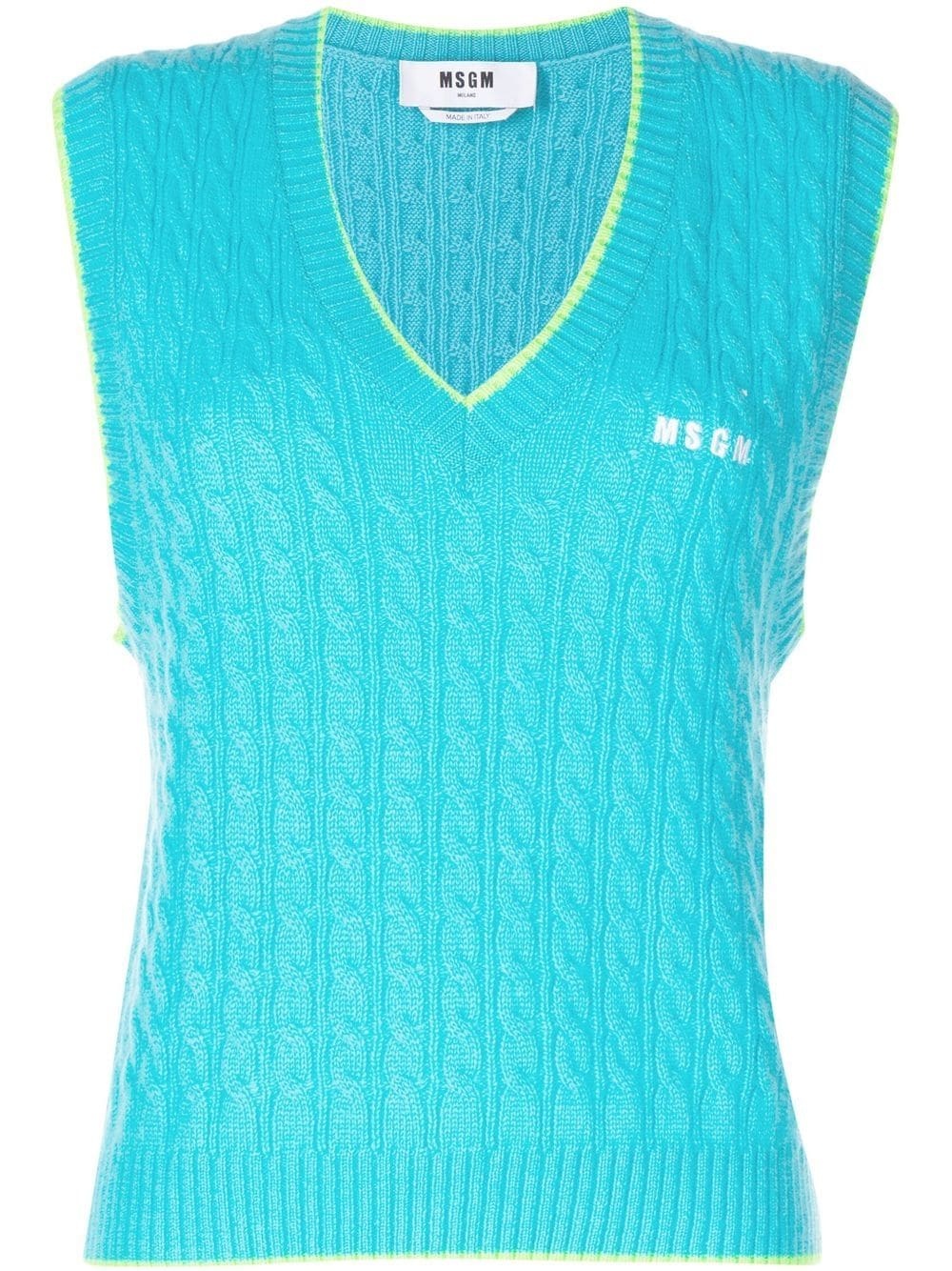 embroidered-logo knit vest - 1
