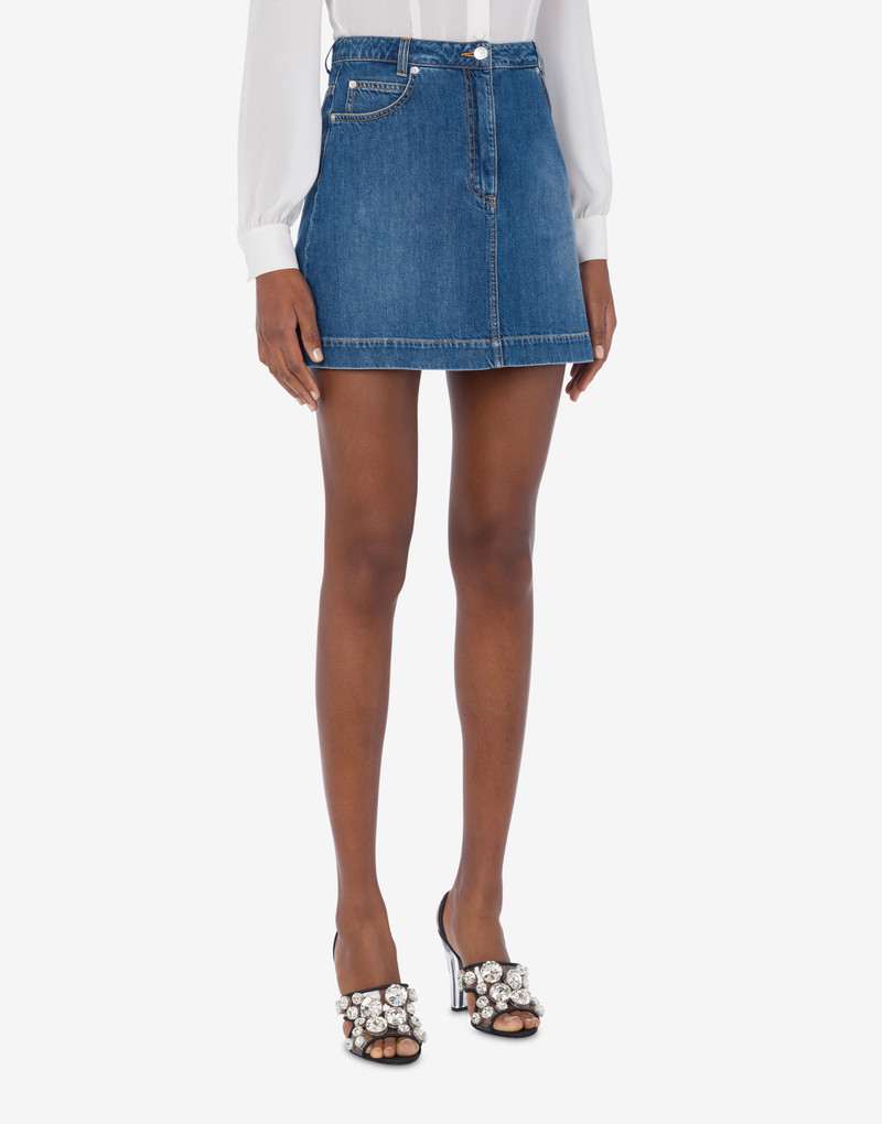 Moschino BLUE RING DENIM MINISKIRT outlook