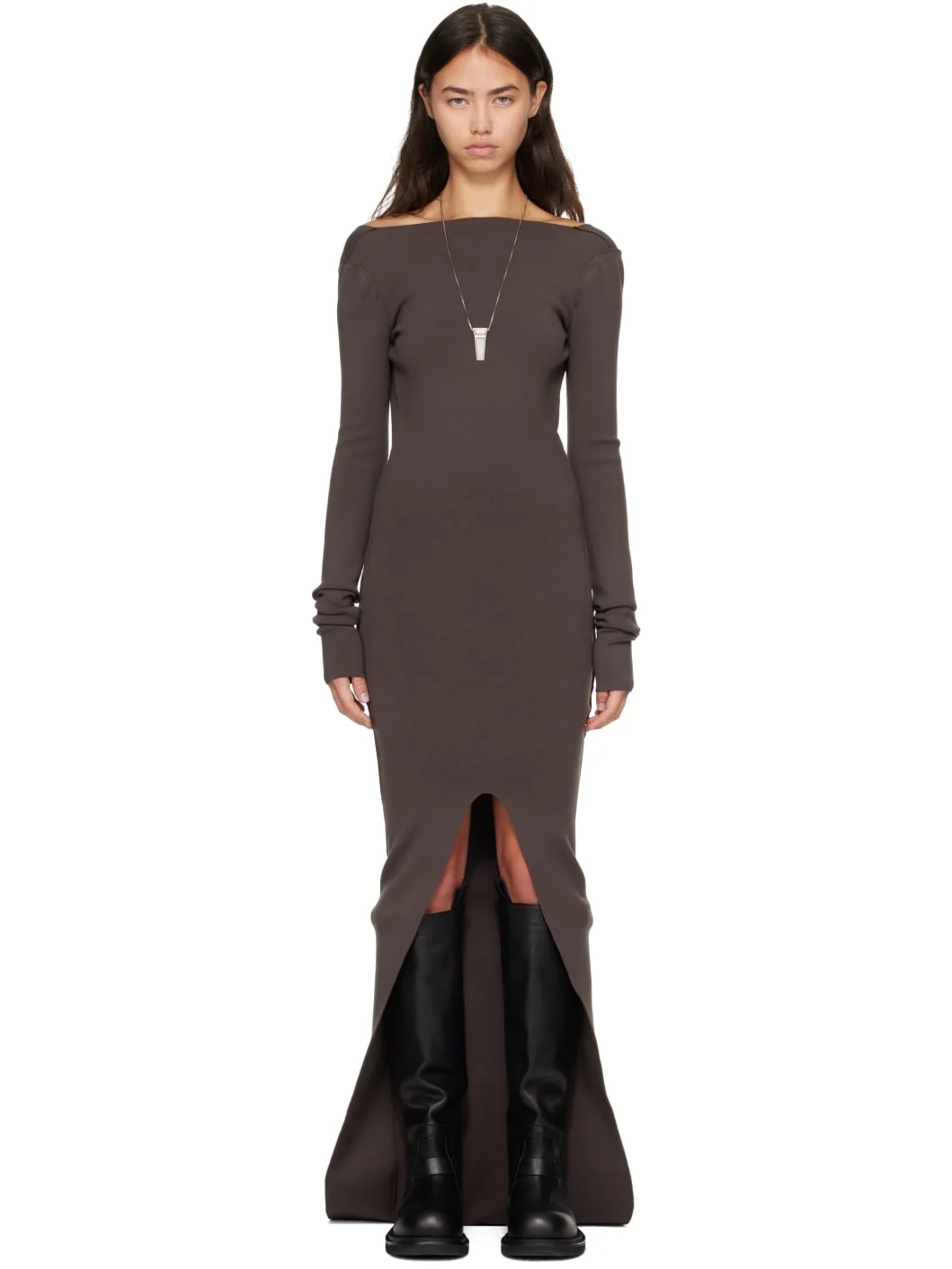 Gray Tower Tight Maxi Dress - 1