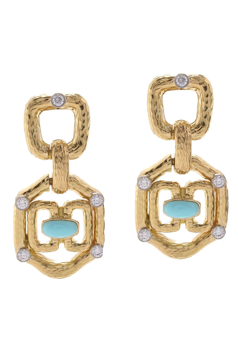 Diamond Turquoise Janus Earrings - 1