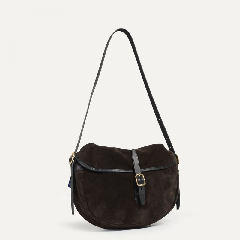 MARGOT HALF MOON FISHERMAN'S BAG - DARK BROWN 1