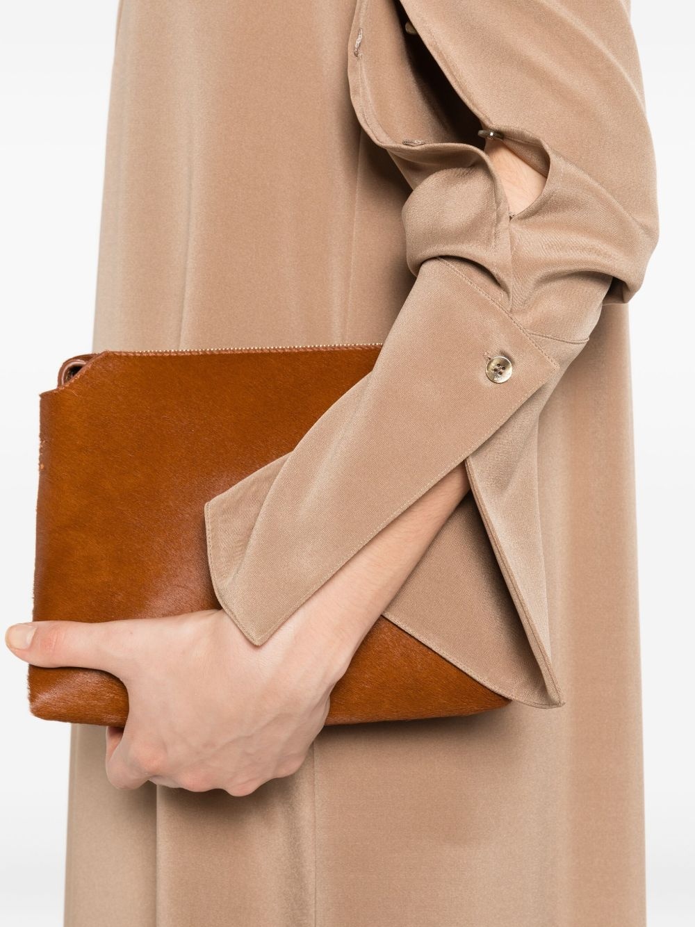 button-cuff silk dress - 5