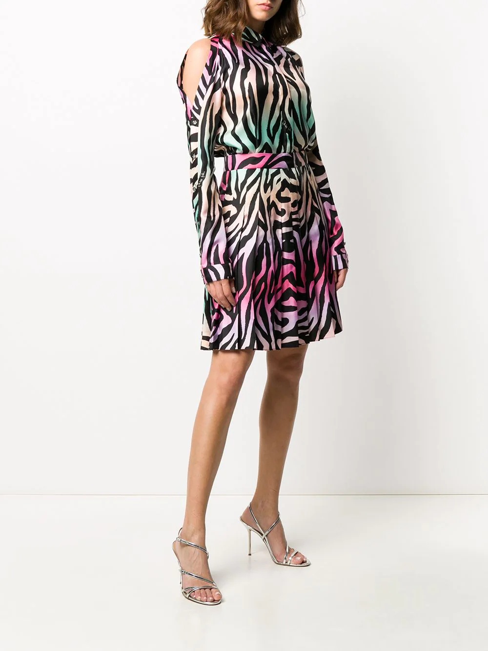 silk jungle shirt dress - 3