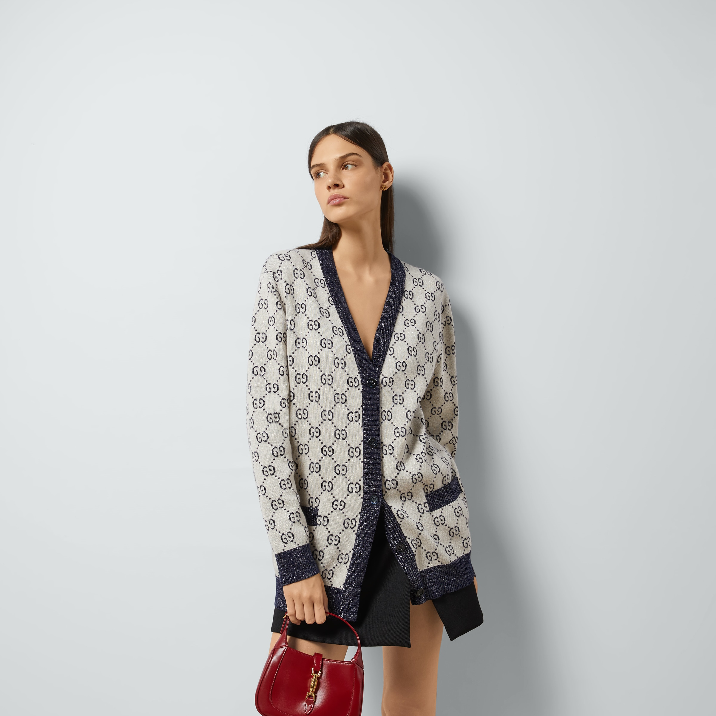 GG cotton jacquard cardigan - 5