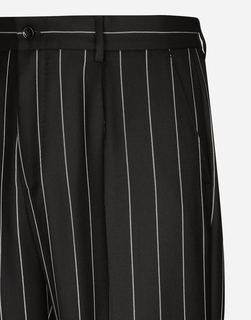 똑바른 다리 pinstripe 바지 3