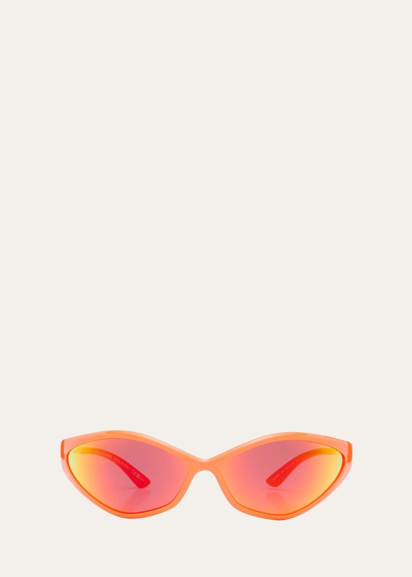 90s Oval Mirrored Injected Nylon Wrap Sunglasses - 1