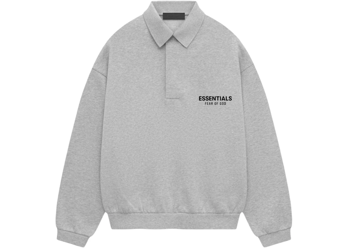 Fear of God Essentials Fleece Polo Light Heather Gray - 1