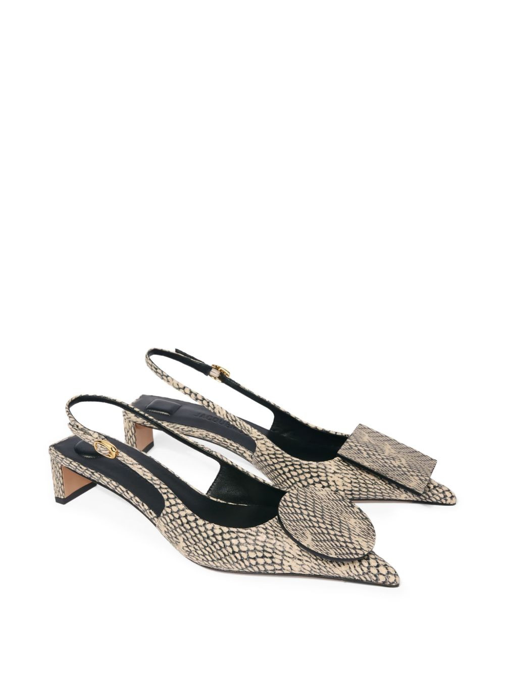 snakeskin-print slingback pumps - 2