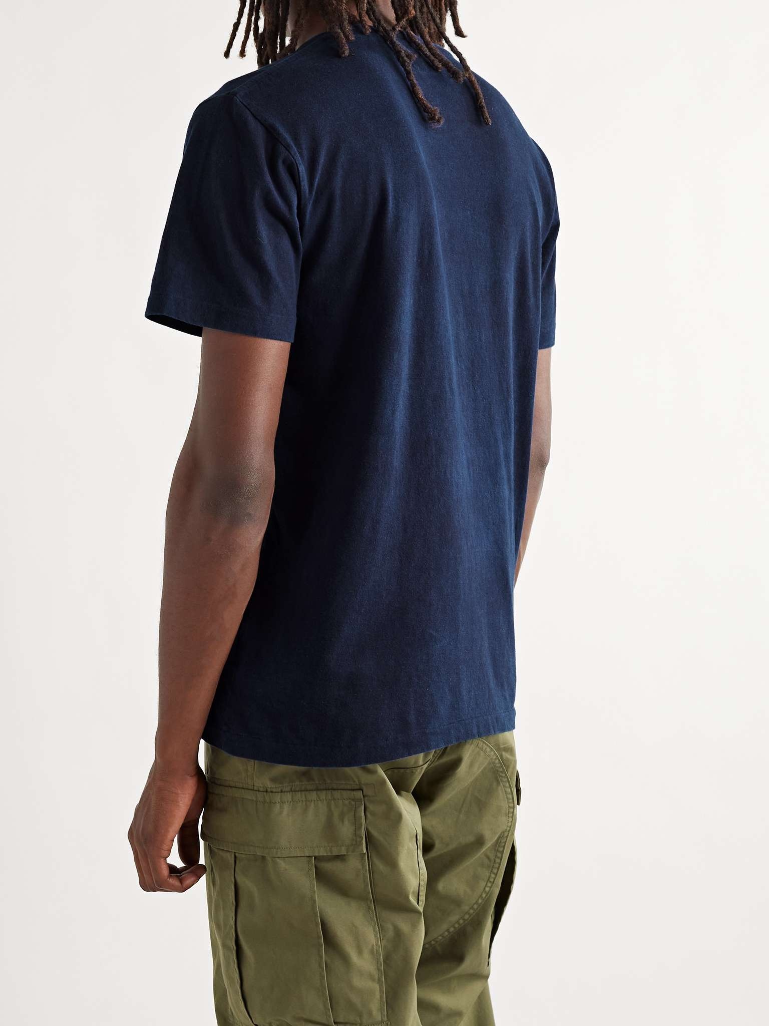 Indigo-Dyed Printed Cotton-Jersey T-Shirt - 4