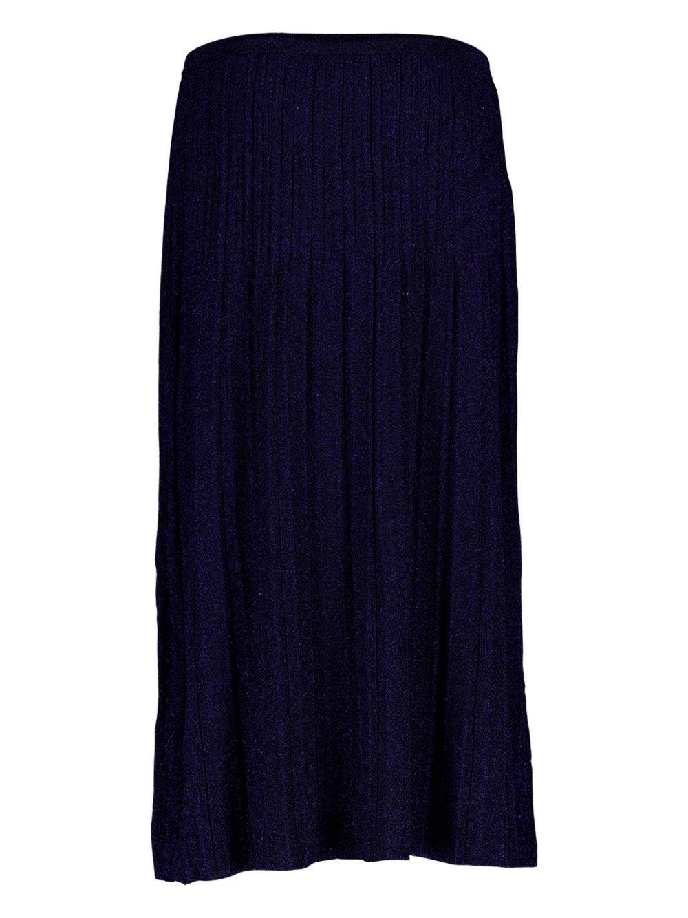 ribbed lurex midi skirt - 2