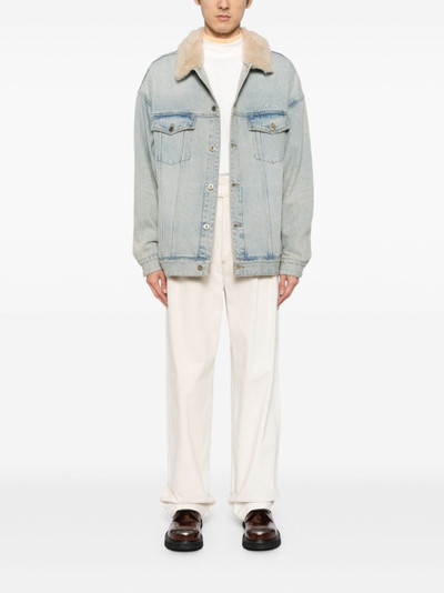 We11done shearling-collar denim jacket outlook