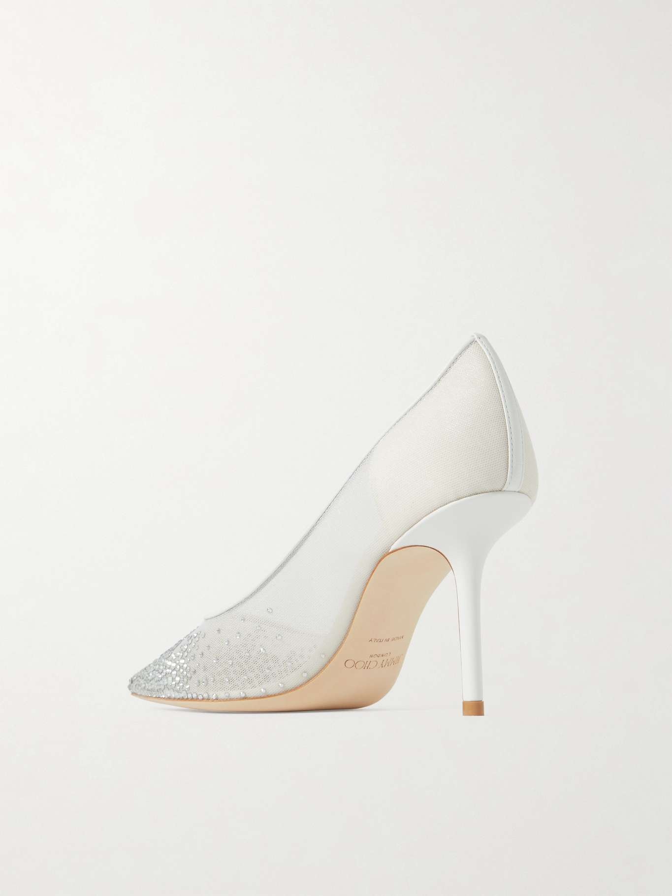 【送料&関税込】Jimmy Choo Glitter And Laminated Leather Pum Champagne Coarse Glitter Fabric Pointy Toe Pump| ROMY 85