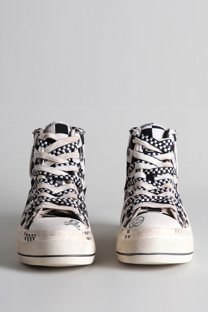 Kurt High Top Sneaker - Graffiti Checker | R13 Denim Official Site 2