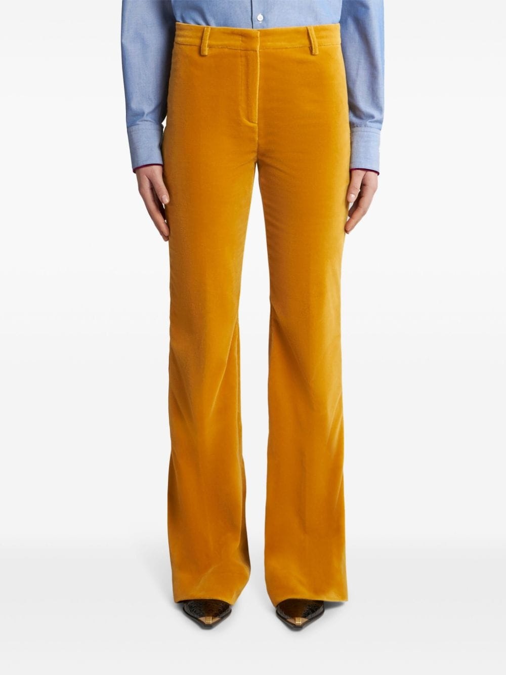 velvet flared trousers - 3