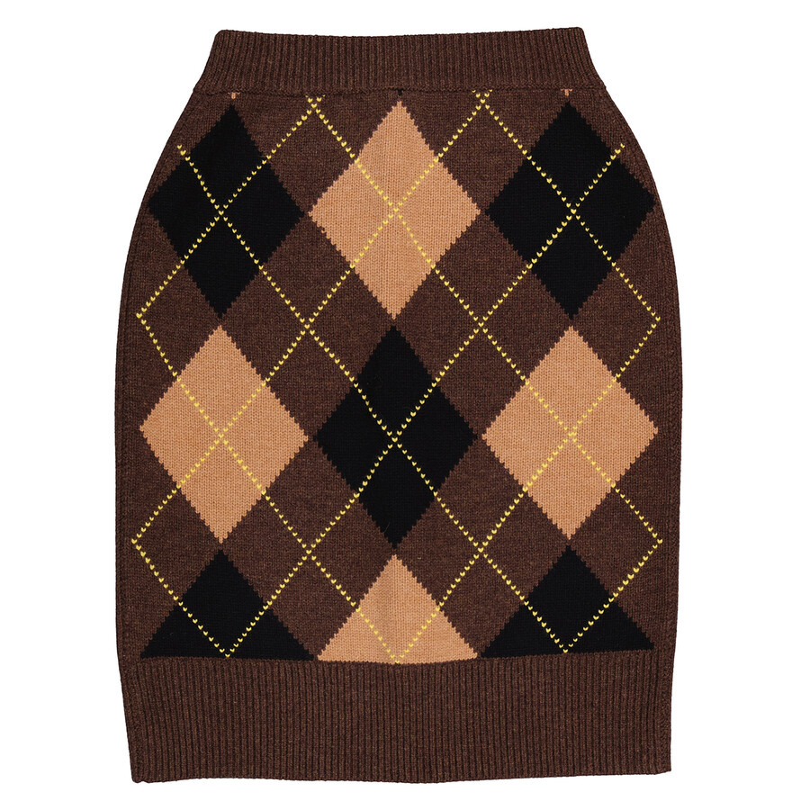 Burberry Ladies Argyle Intarsia Wool Cashmere Pencil Skirt - 2