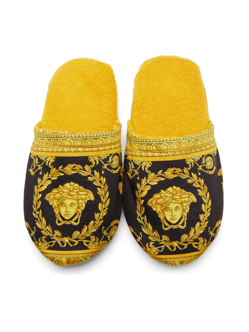 Black & Gold Baroque Slippers 5