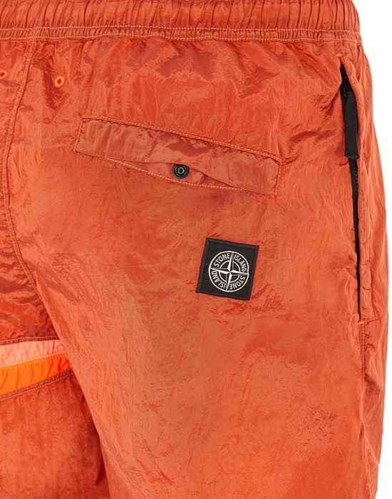 B0142 NYLON METAL IN ECONYL® REGENERATED NYLON_ STAR INLAY_ GARMENT DYED ORANGE - 3