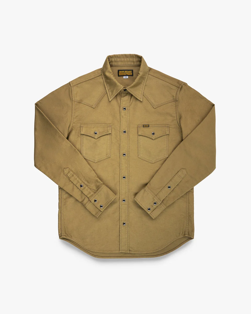 12OZ MILITARY MOLESKIN WESTERN SHIRT - KHAKI - 1