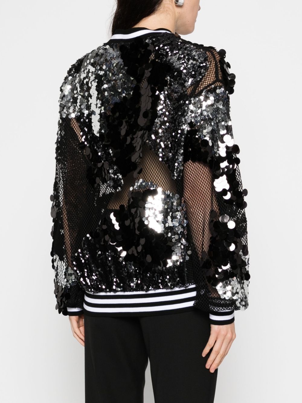 sequin-embellished mesh-detail sweatshirt - 4