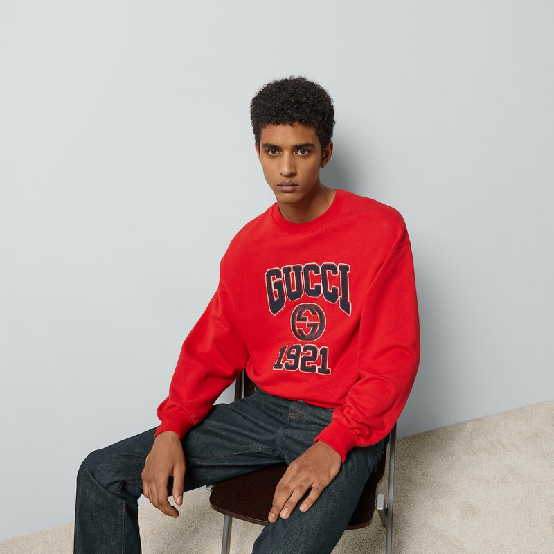 Cotton jersey sweatshirt with embroidery 5