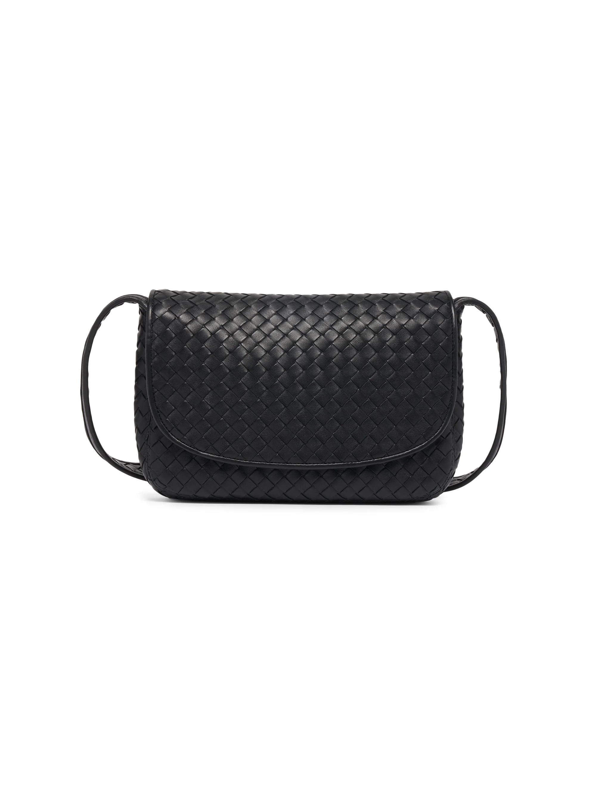 Men's Veneto Intrecciato Fluffy Messenger Bag - Black Silver - 1
