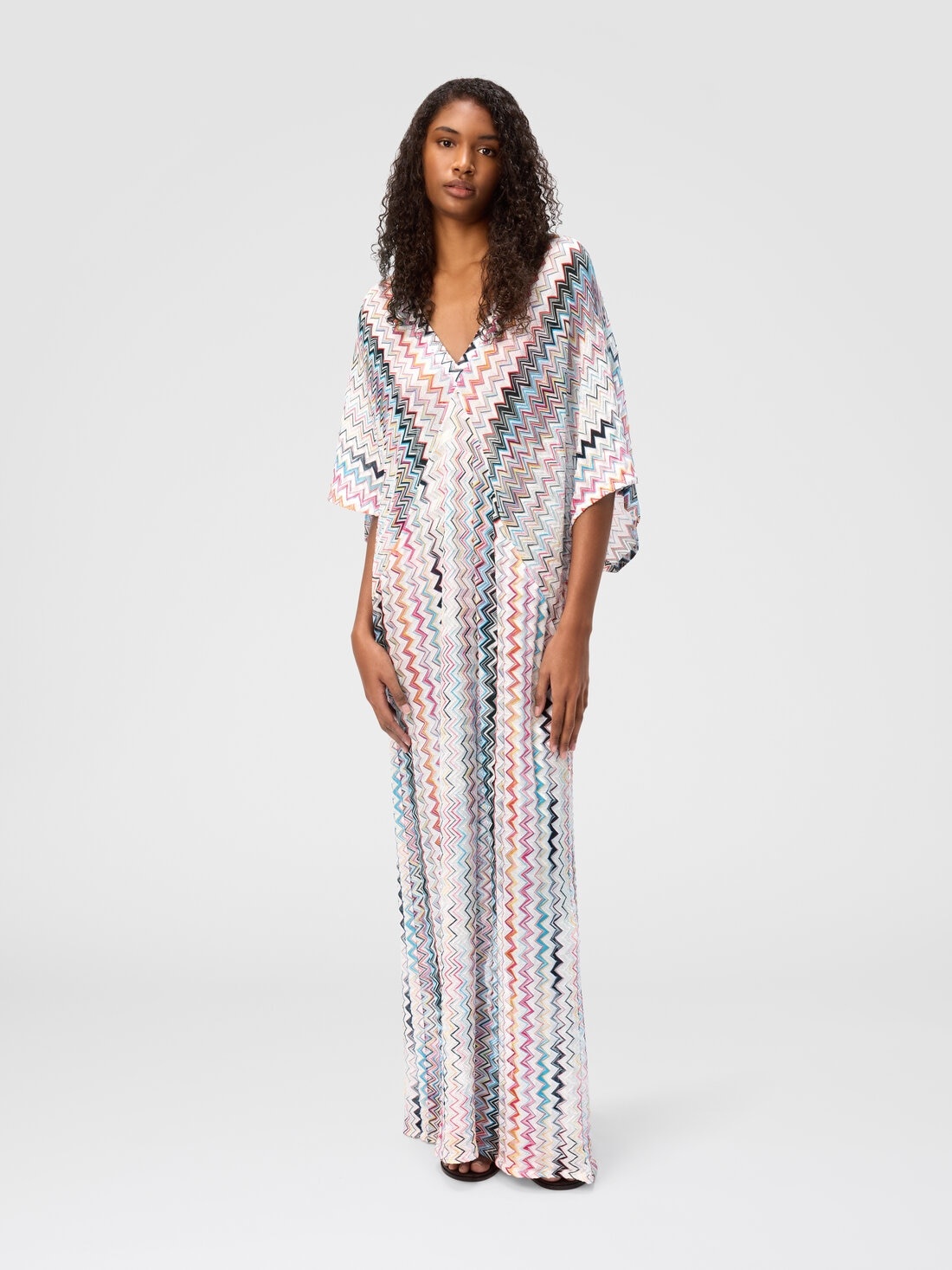 Long caftan with V-neck - 2