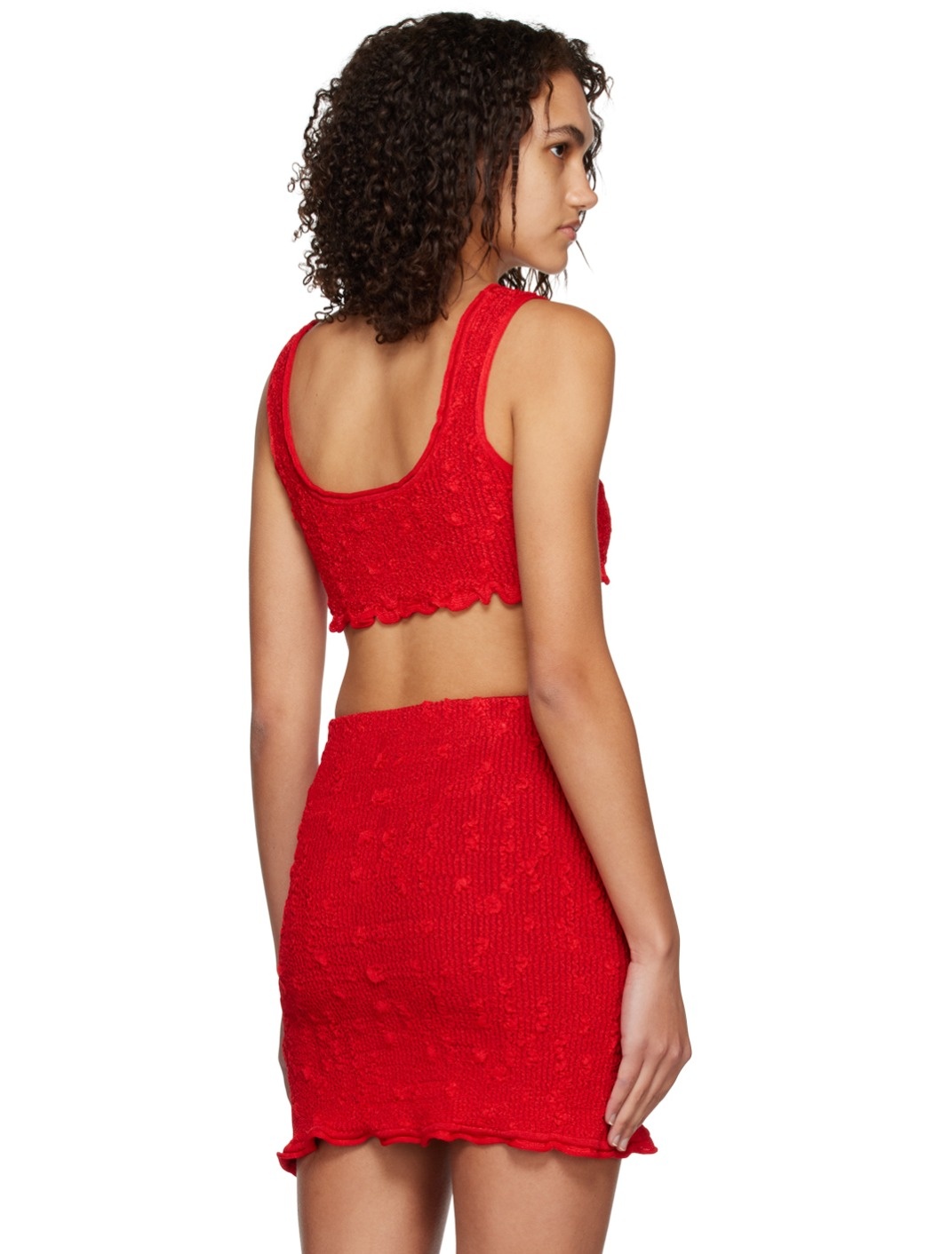 Red Cropped Tank Top - 3