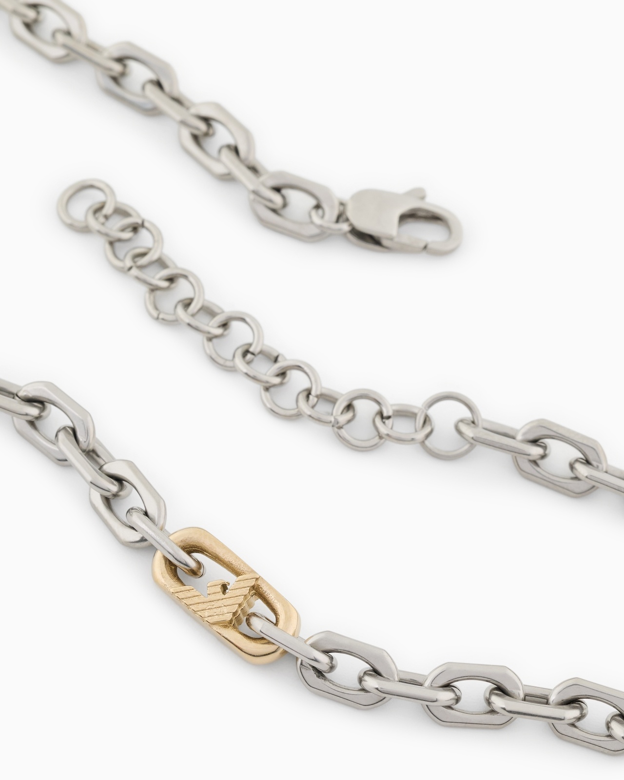 TWO-TONE STAINLESS STEEL CHAIN NECKLACE - 3