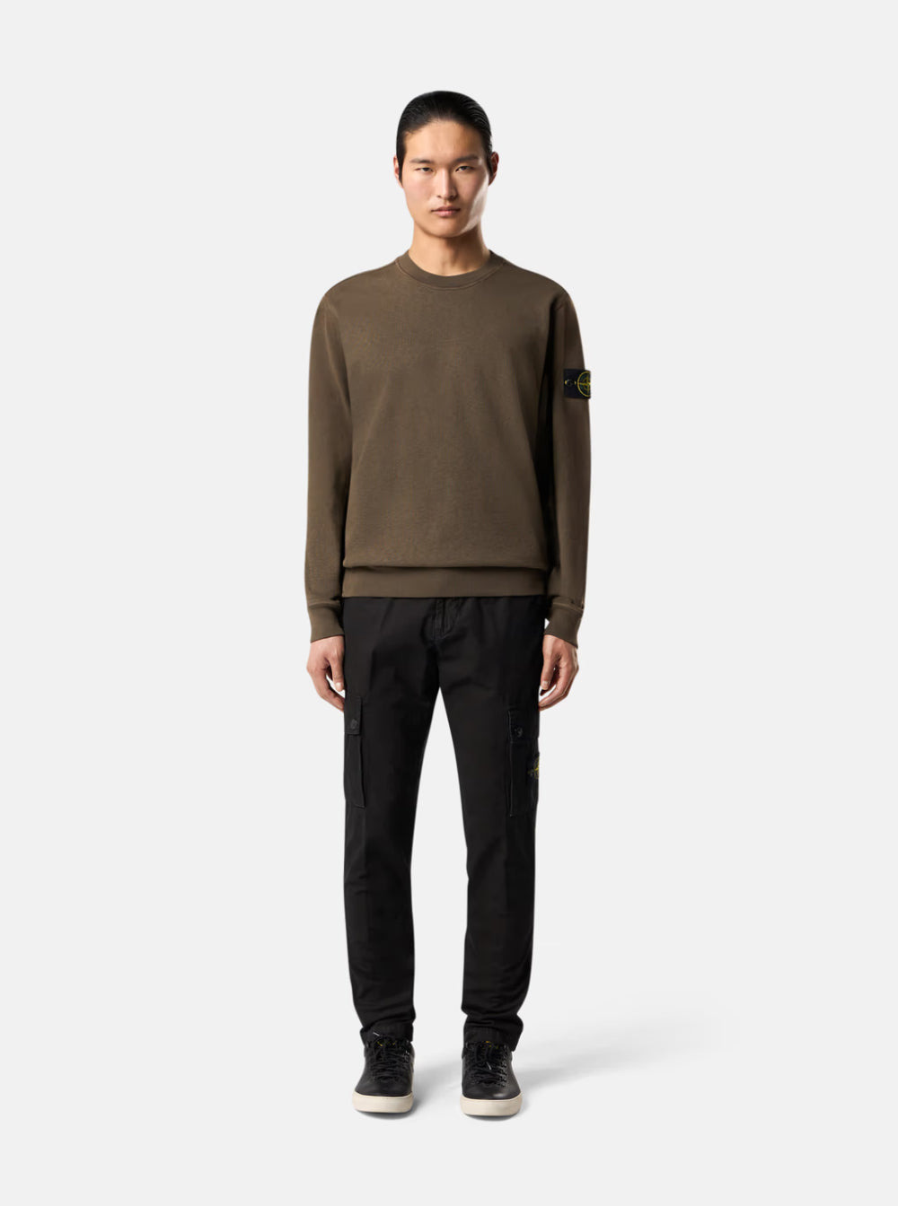 Stone Island Men Black Pants With Belt Loops And Logo Patch On The Side In Cotton Man - 4