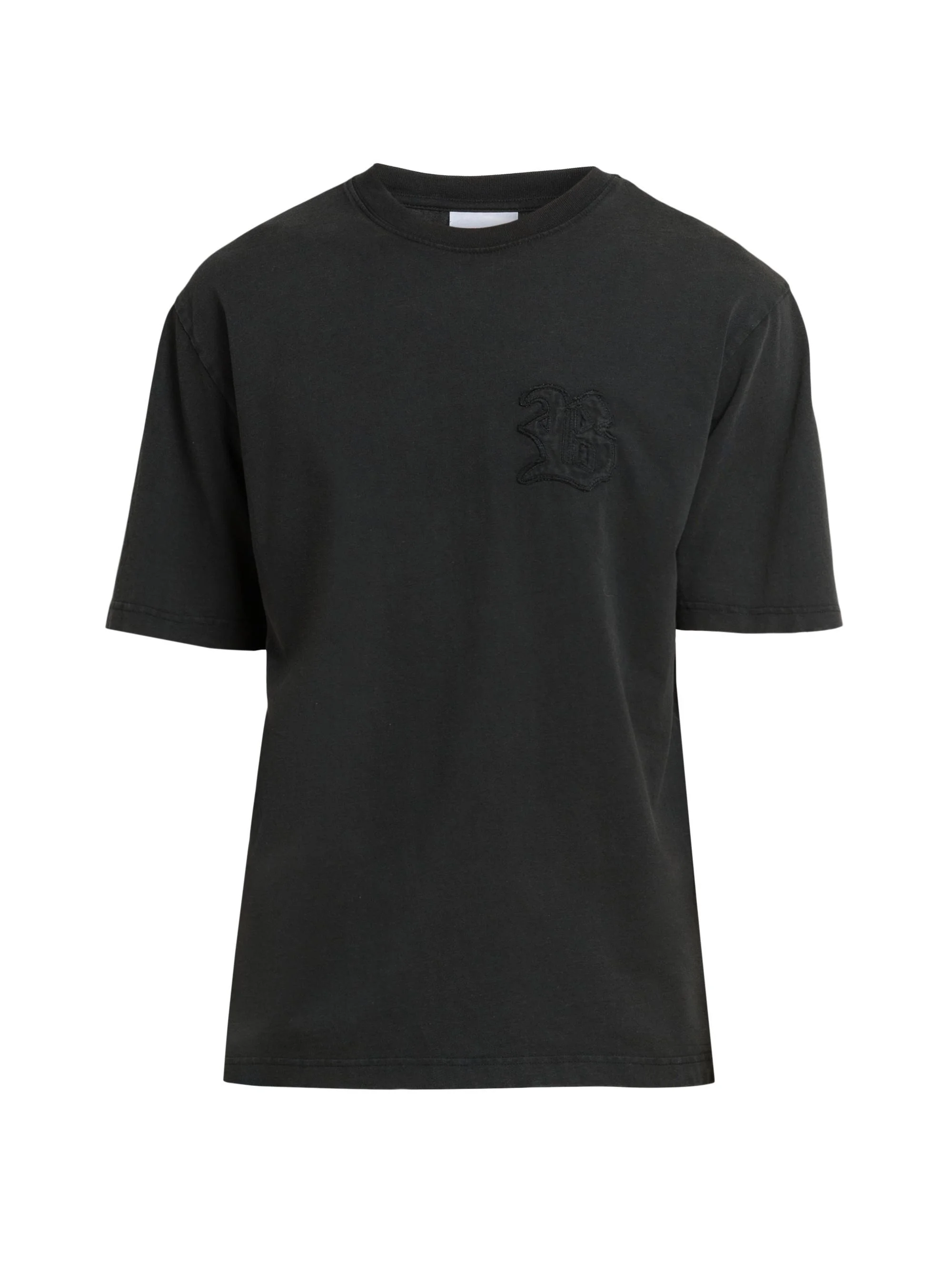 Men's Stonewashed Chain Stitch T-Shirt - Black - 1