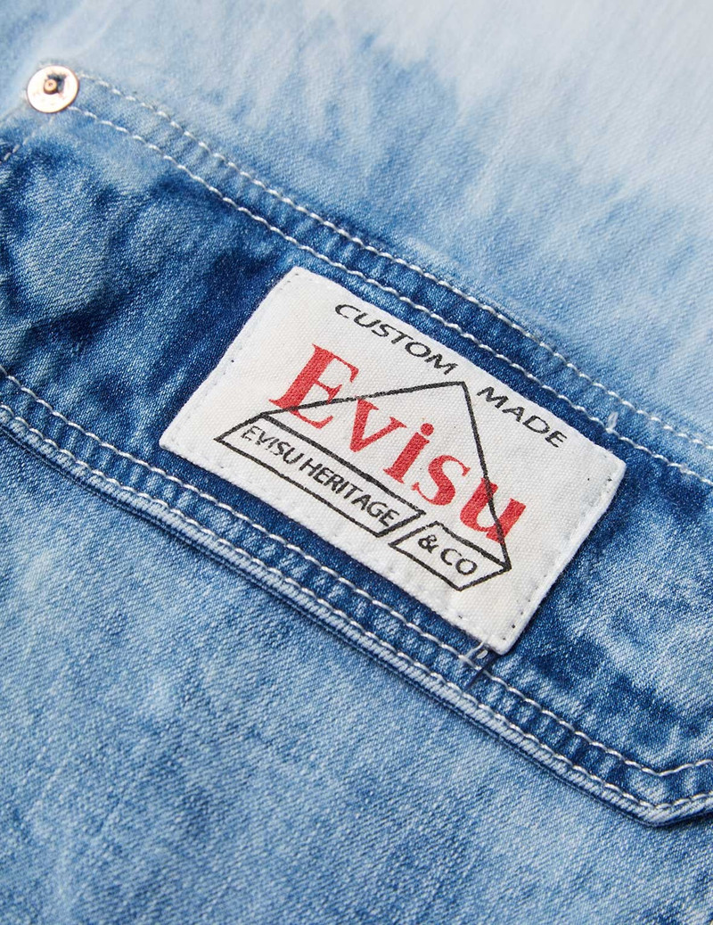 Sake Bottle Embroidered Tie-dye Denim Shirt Jacket 12