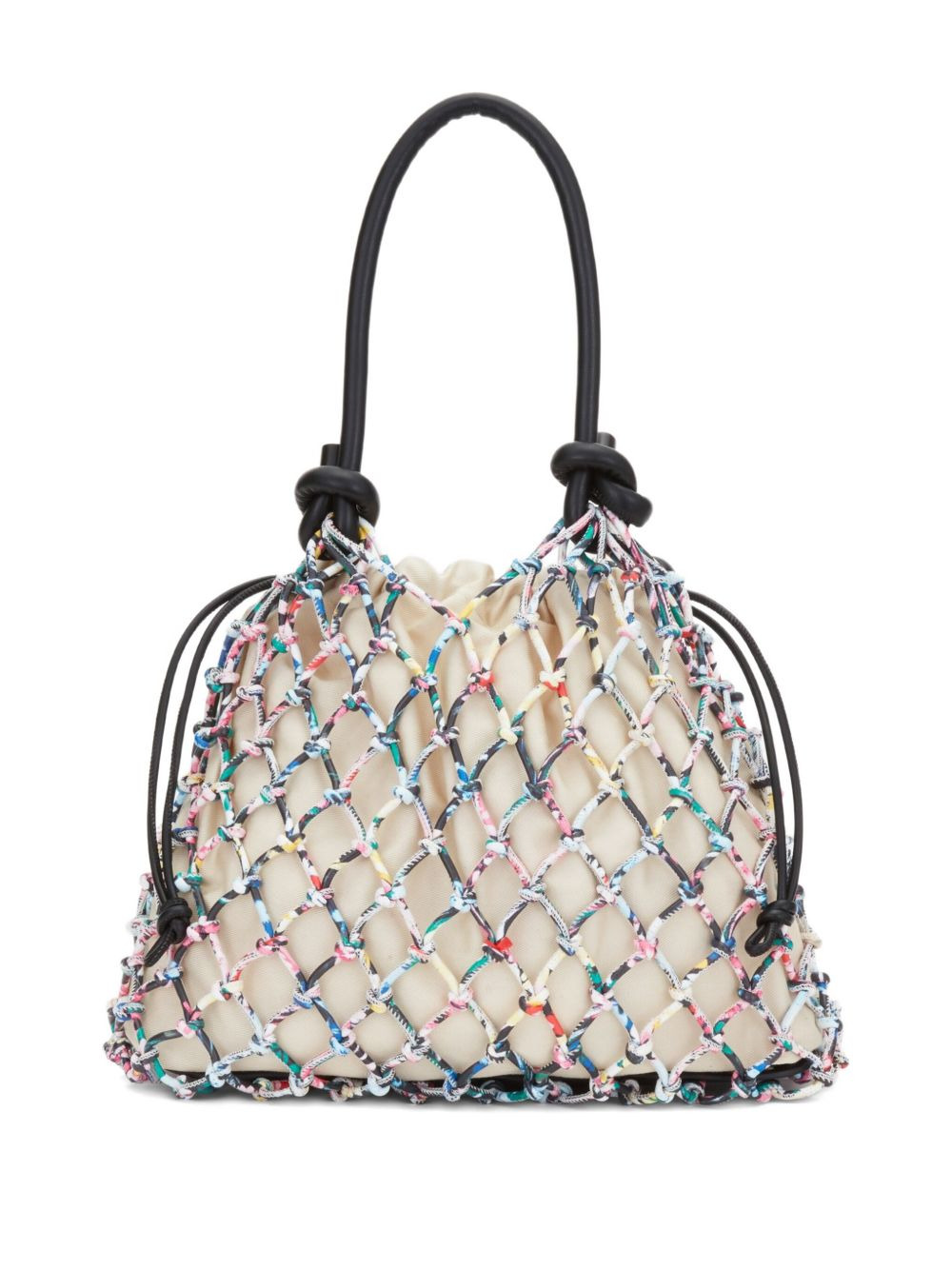 Sac net-pattern drawstring tote bag - 5