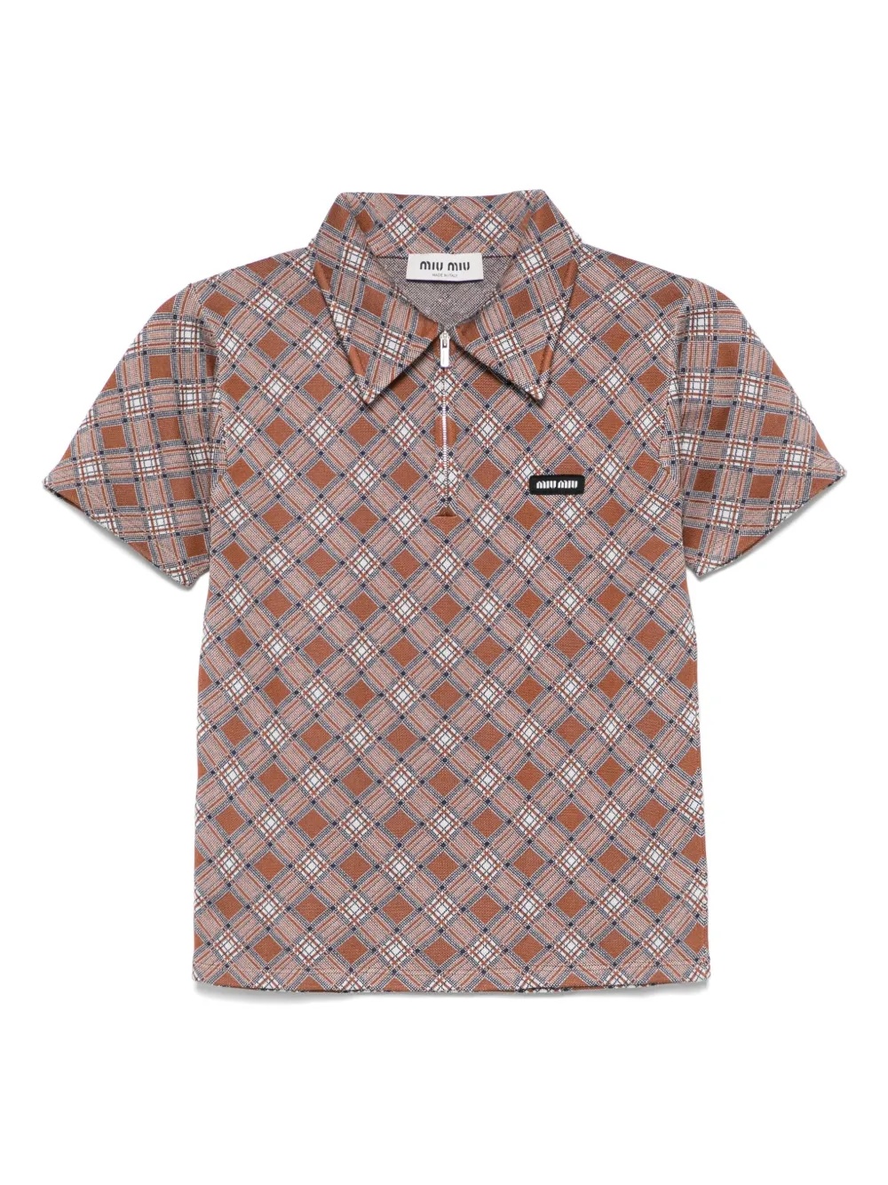 MIU MIU - Women Silk Check Polo Shirt - 5
