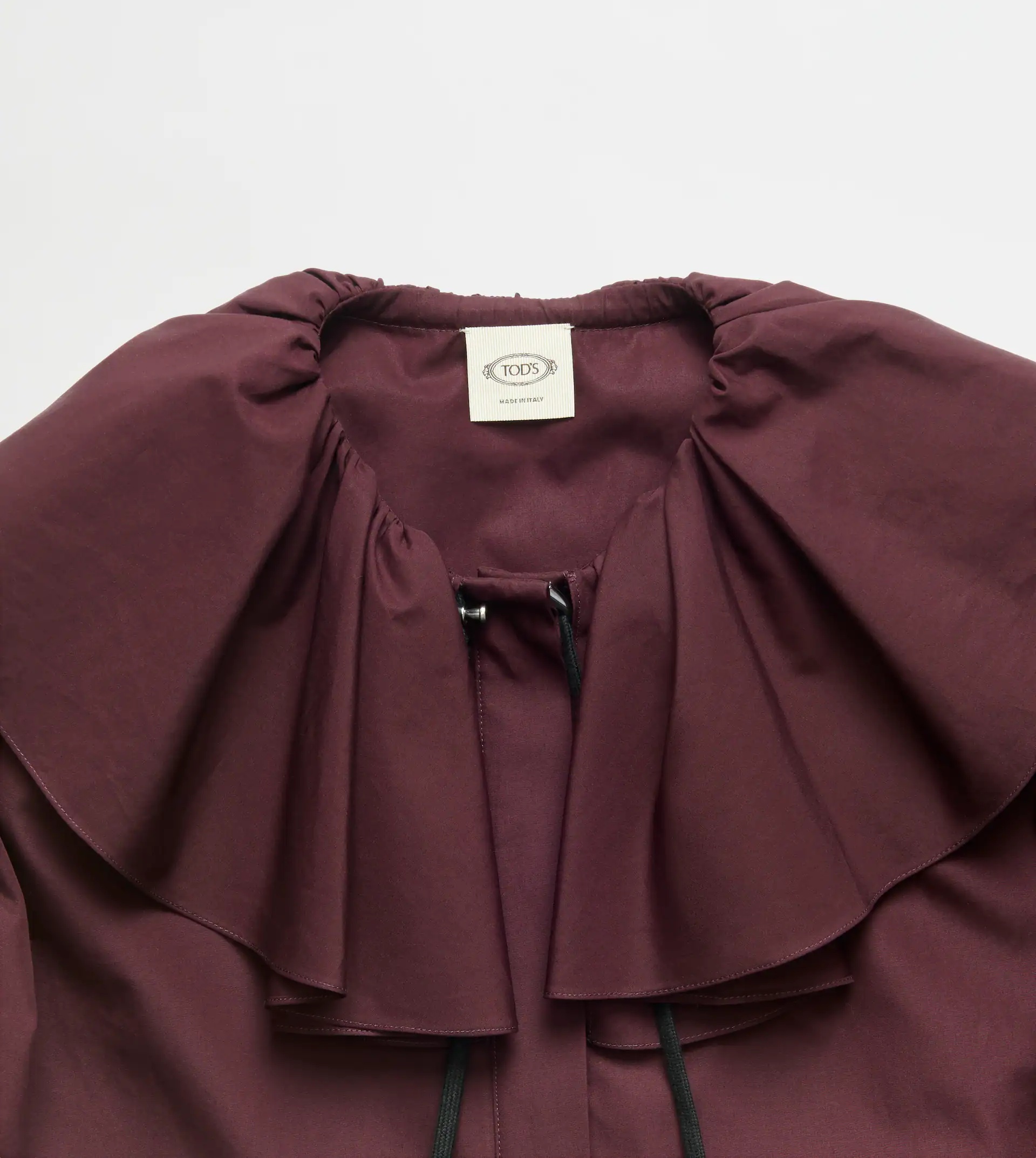 MINIDRESS BLOUSE IN POPLIN - BURGUNDY - 6